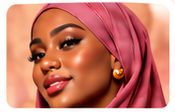 Woman wearing pink headscarf holding phone with XARAGO seller storefront
